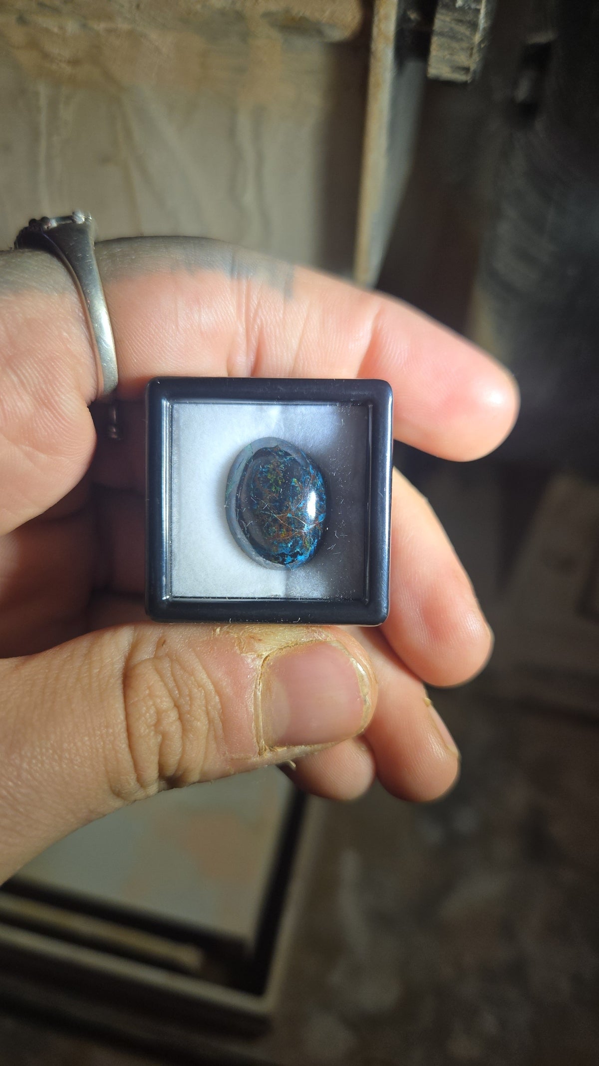 Deep Blue Black Shattuckite Cabochon