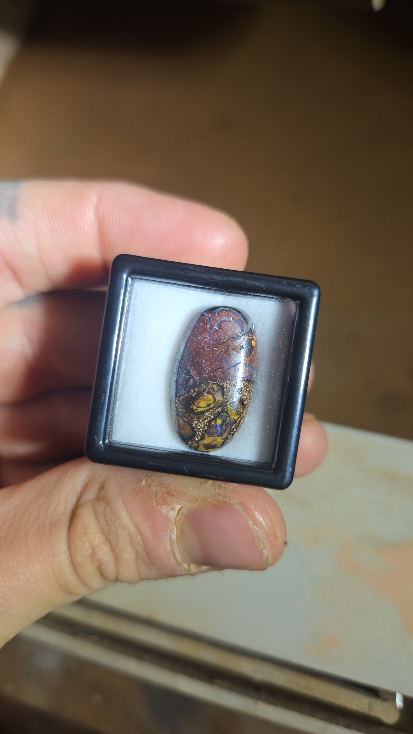 Boulder Opal Blue Matrix Cabochon