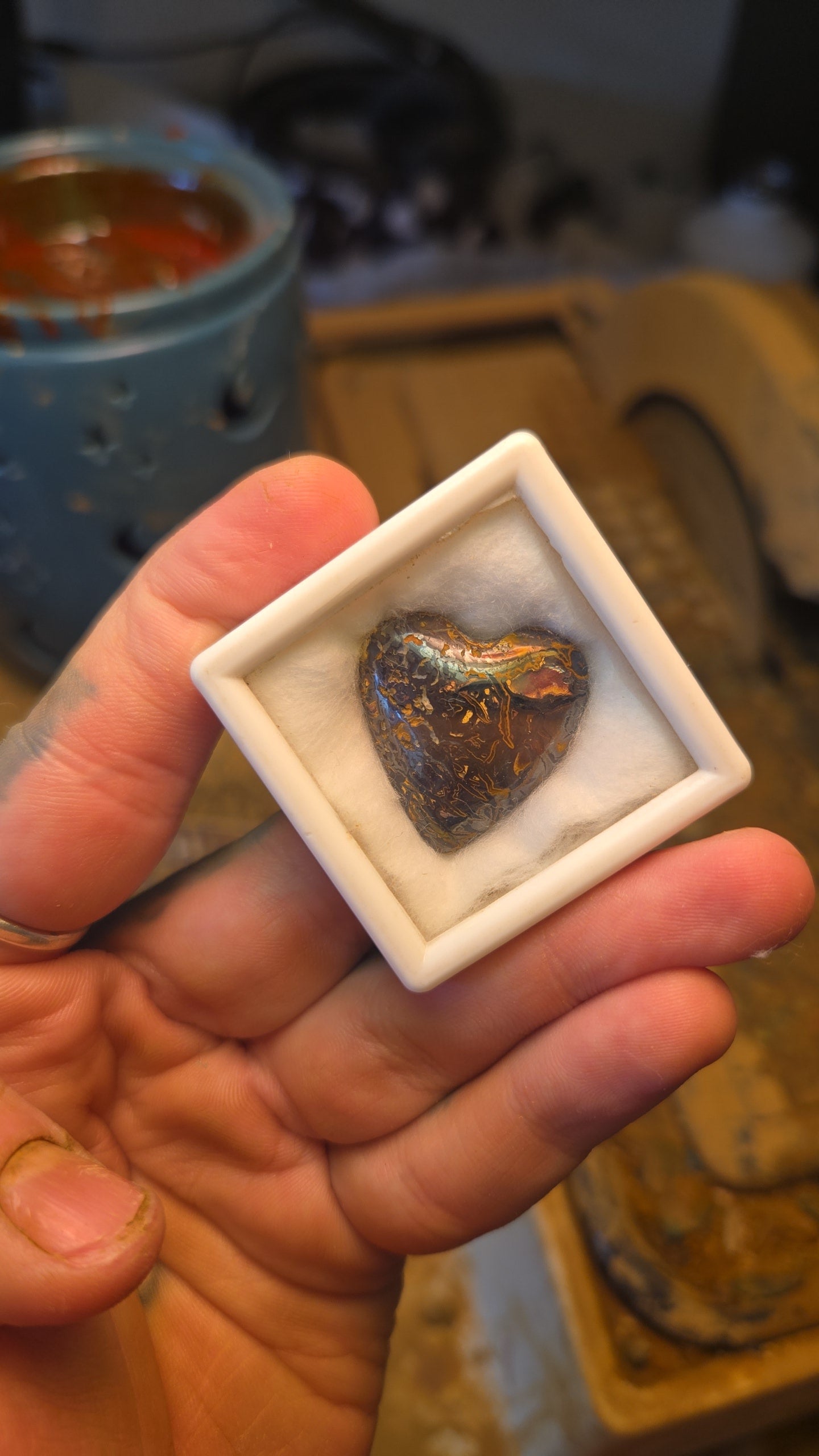 Boulder Opal Heart Shaped Cabochon