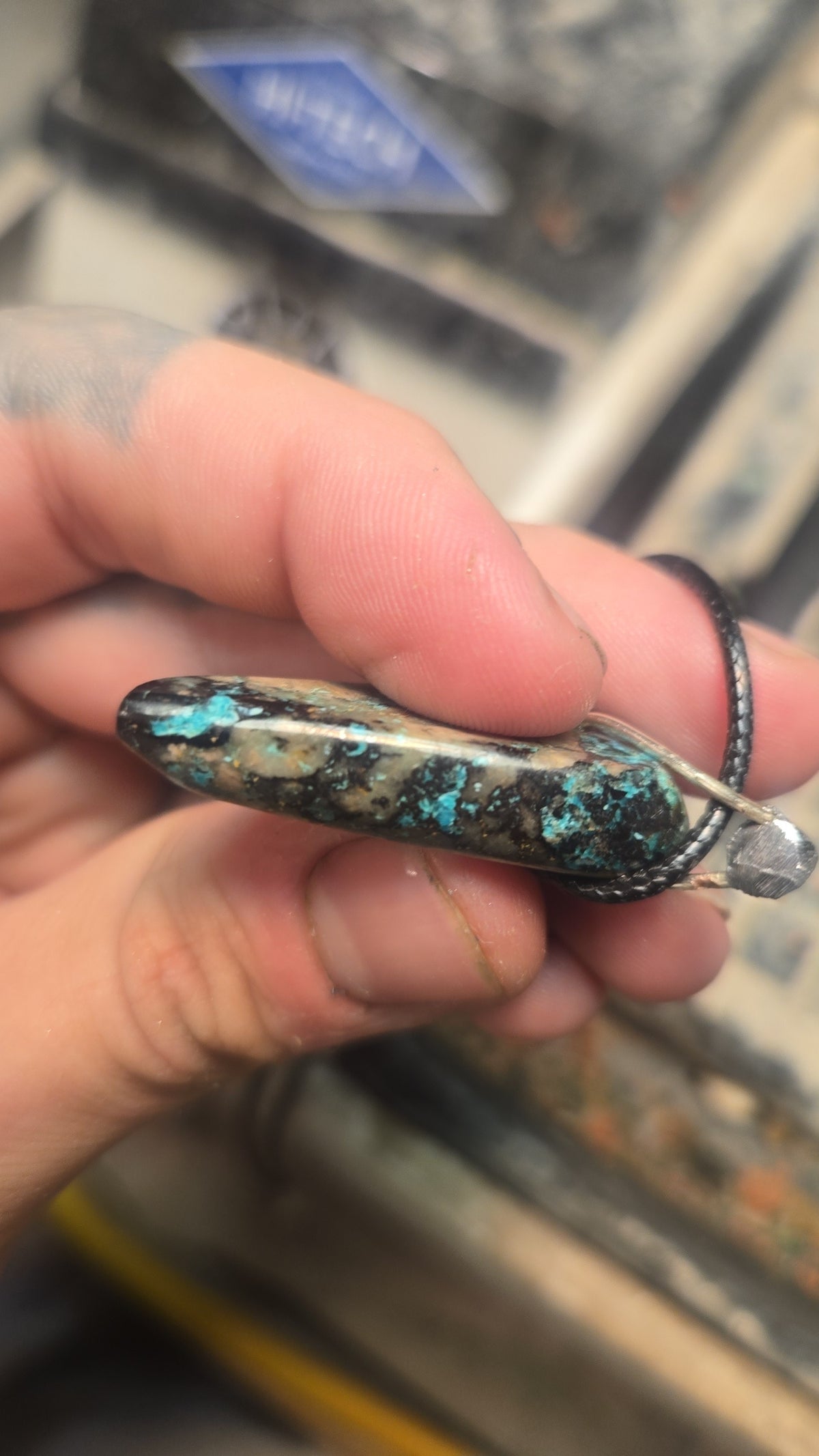 Chrysocolla Necklace – Silver Bezel