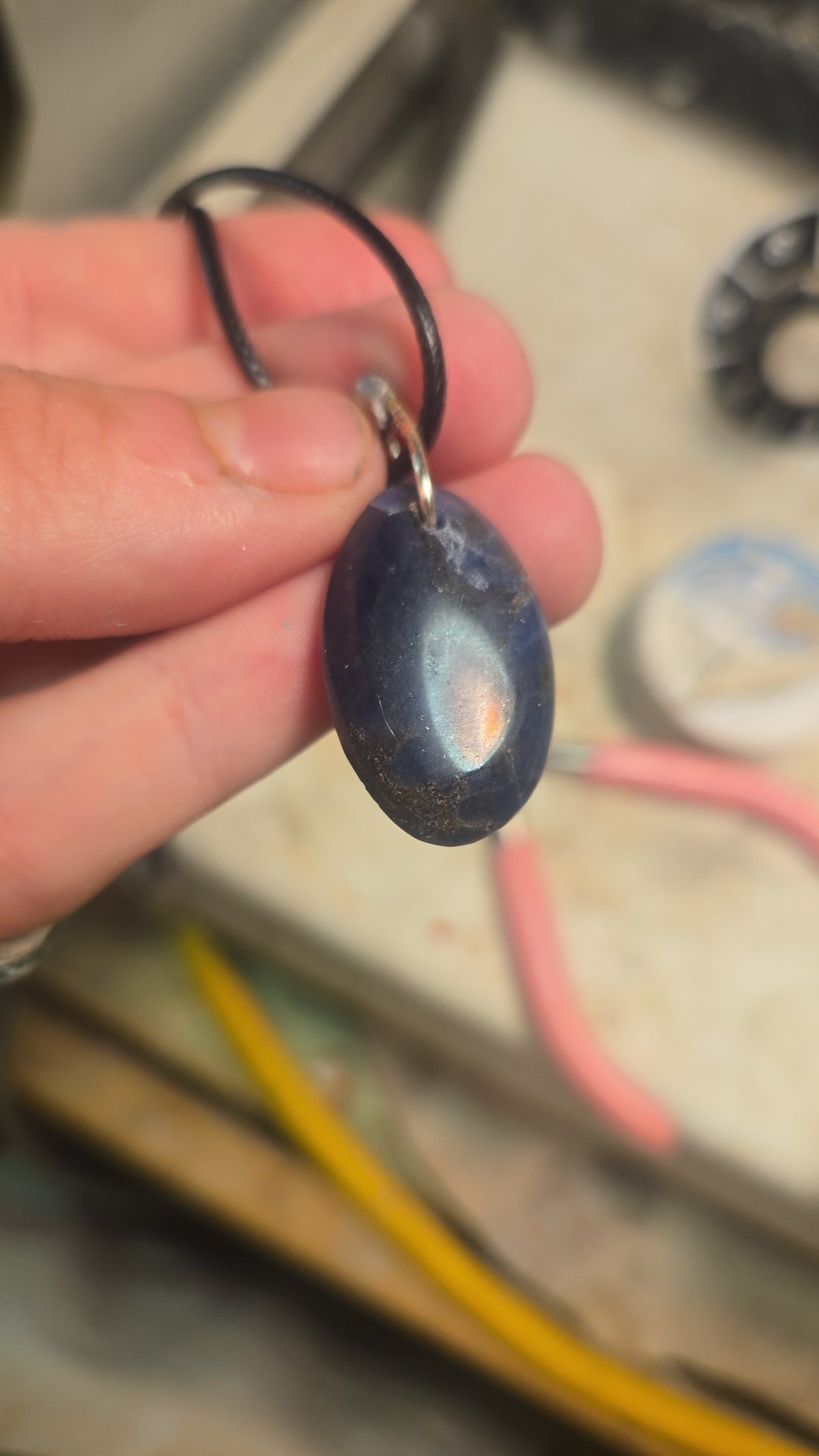Sodalite Pendant Necklace – Silver Bezel