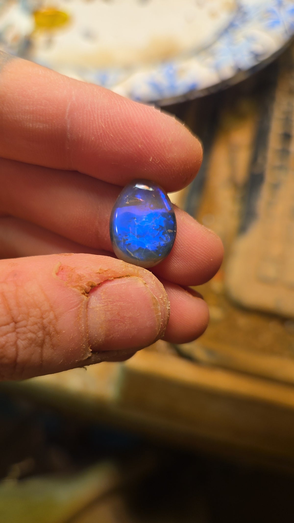 Lightning Ridge Sapphire Blue Opal Cabochon