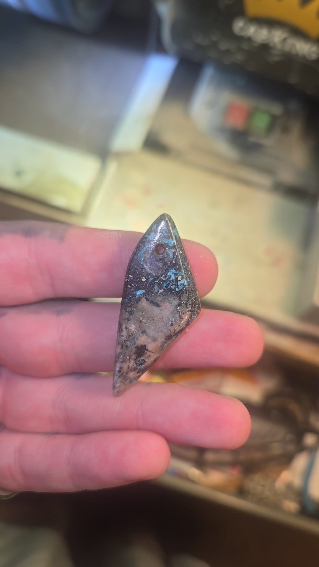 Chrysocolla Necklace – Silver Bezel