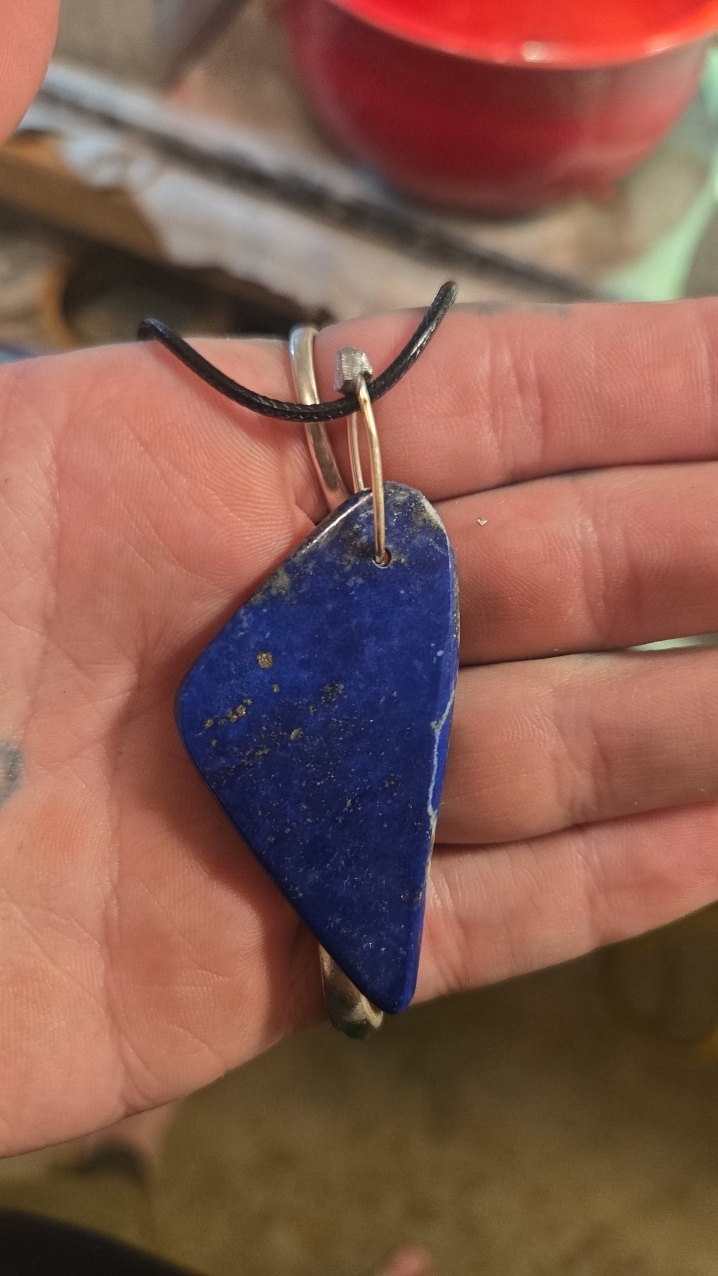 Lapis Lazuli Leather Necklace