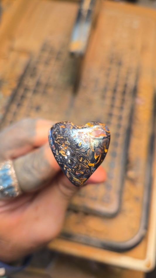 Boulder Opal Heart Shaped Cabochon